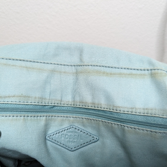 Fossil Claire Aqua Teal Leather Backpack - Picture 13 of 14